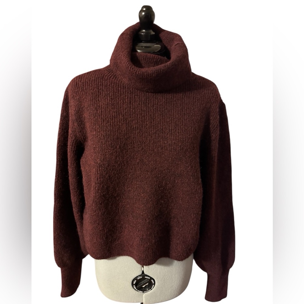 Topshop Deep Burgundy Cowl Neck Sweater